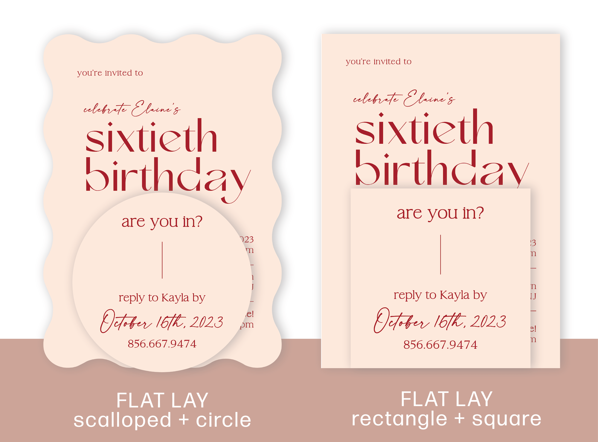 60th birthday flat lay template display
