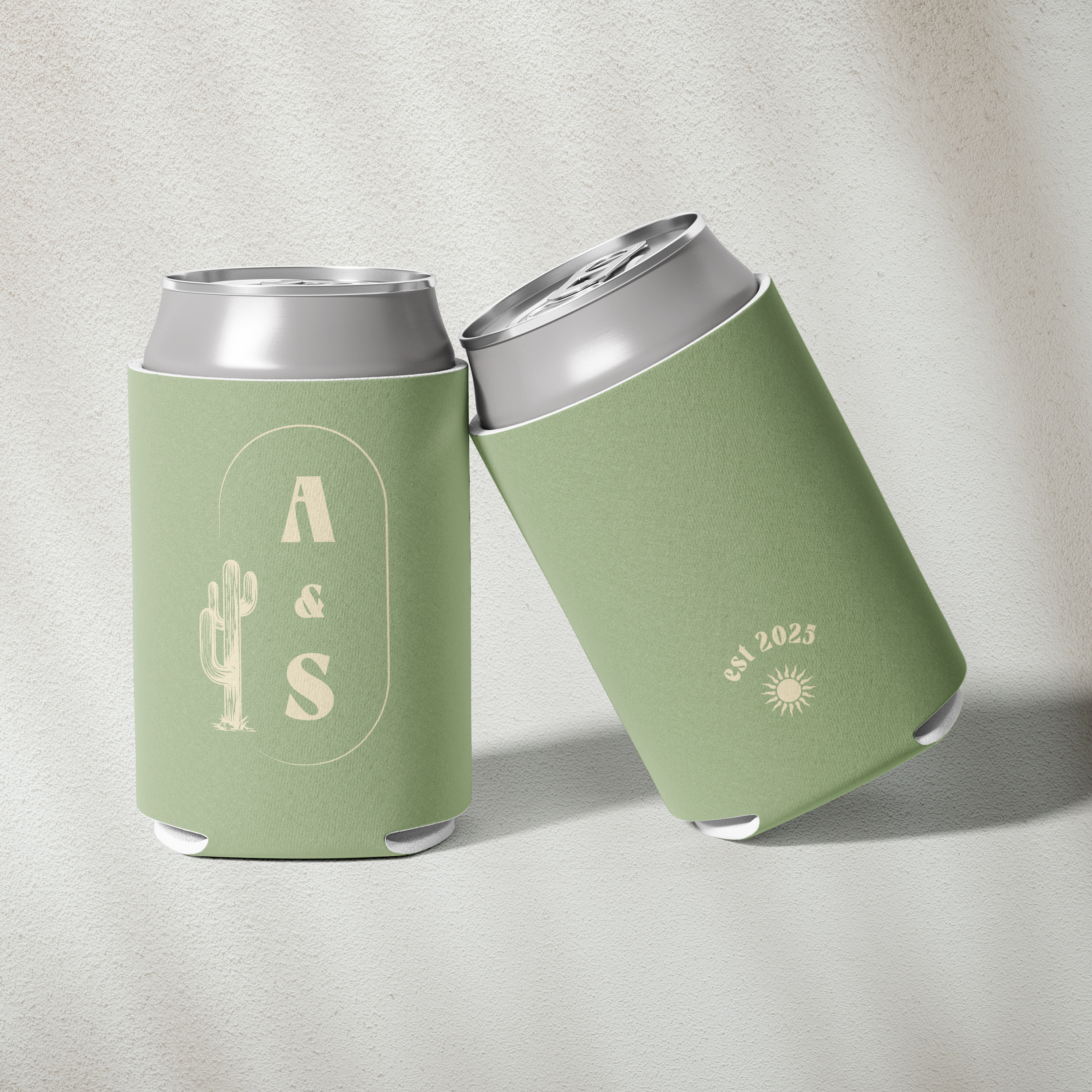 desert country wedding can coolers koozie