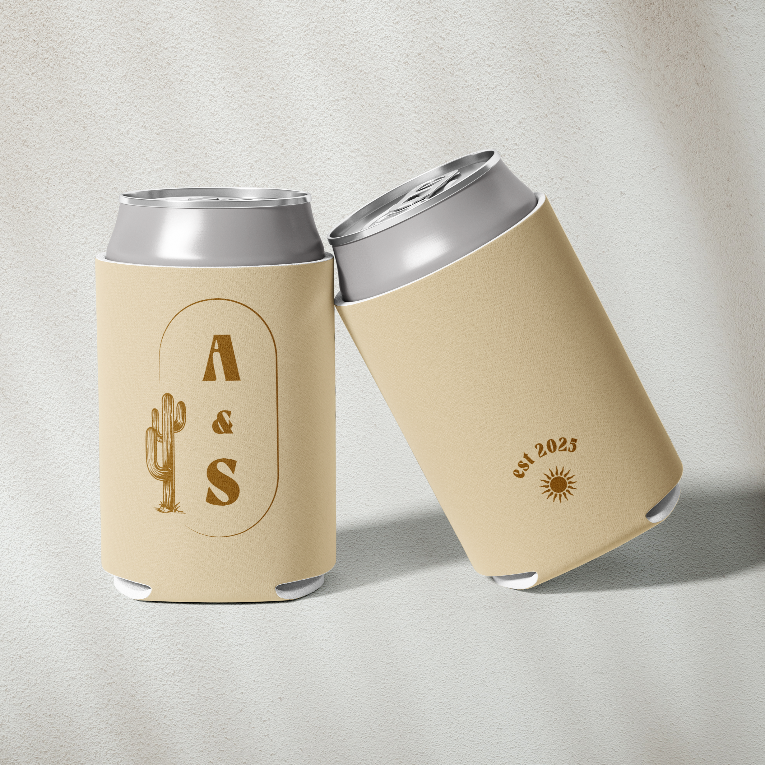desert country wedding can coolers koozie