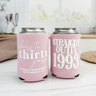 30th birthday can cooler in dusty rose