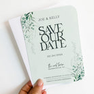 floral wedding save the dates with rounded corners