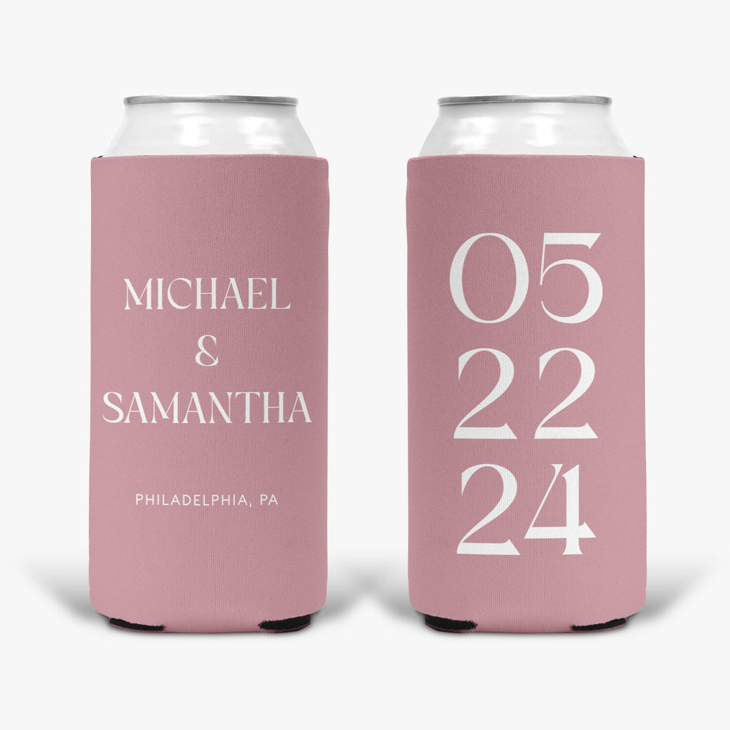 Personalized Destination Koozies For Mountain Weddings