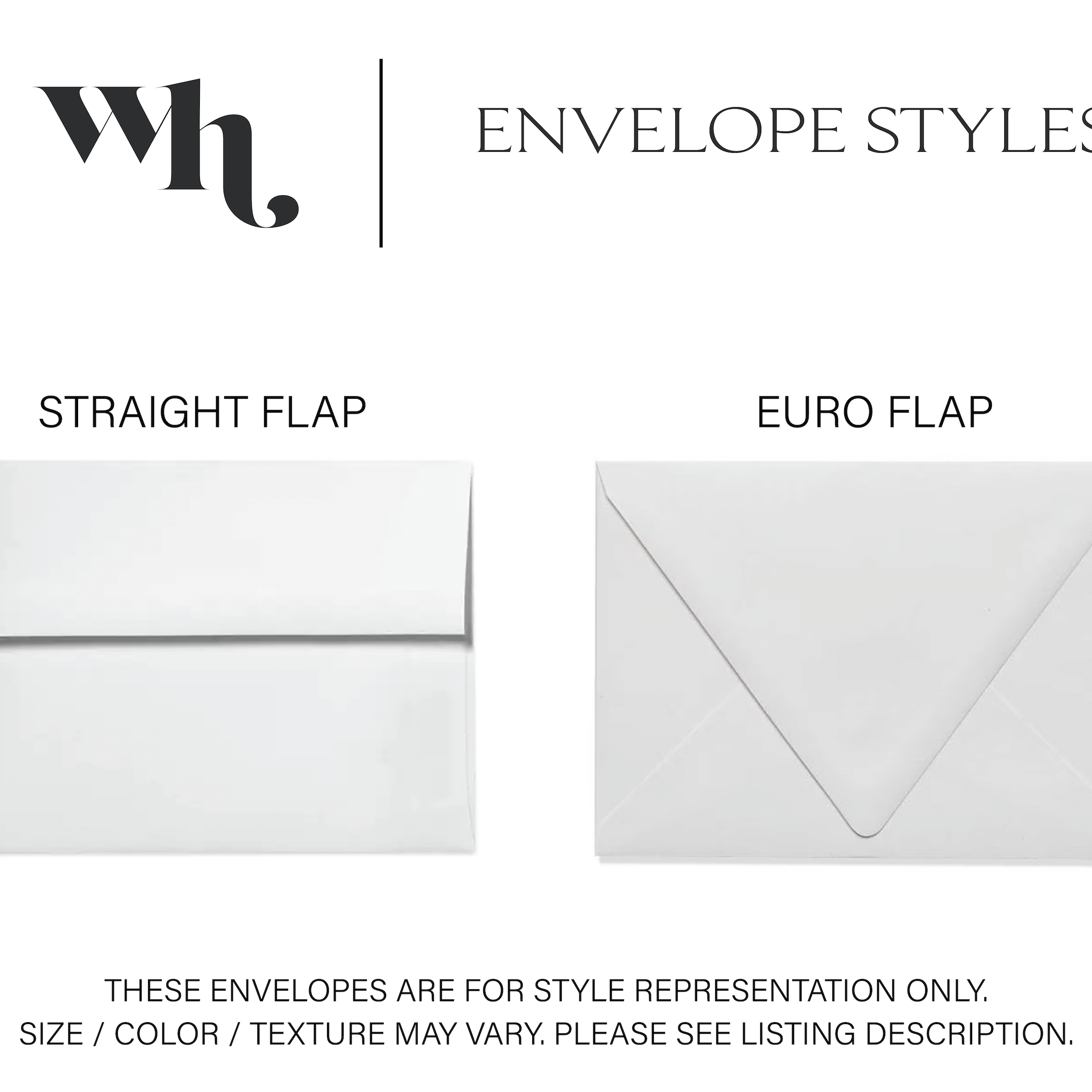envelopes styles in straight flap and euro flap