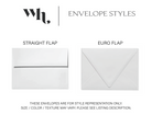 envelopes styles in straight flap and euro flap
