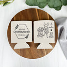 Pet drawing custom wedding can coolers in the color of sandstone