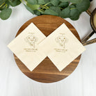 Pet drawing wedding cocktail napkins with gold foil