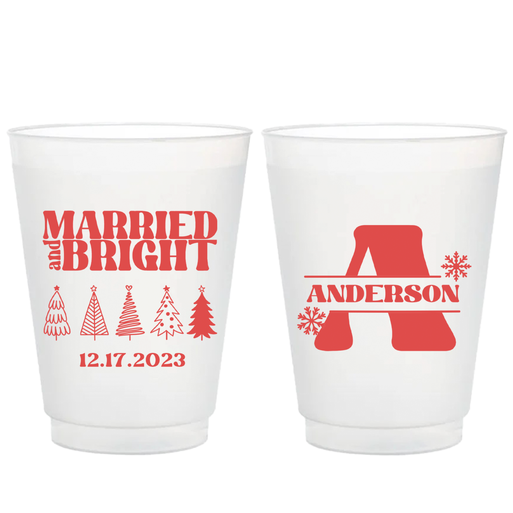 CHRISTMAS Shatterproof Frosted Cups 